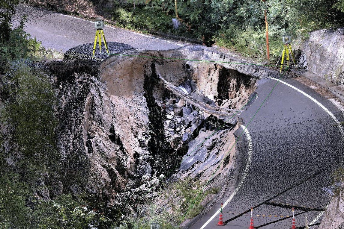 被災箇所の点群データ