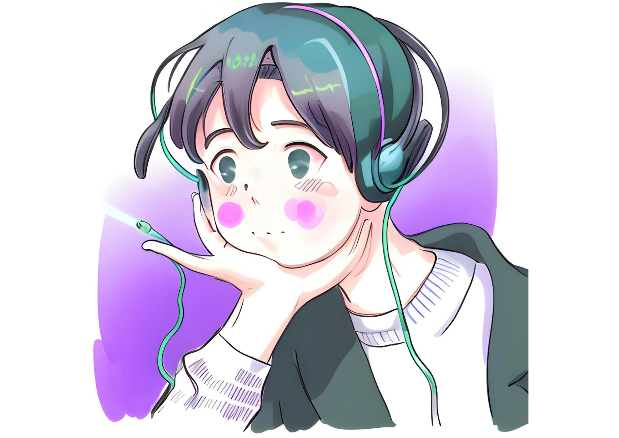 音楽を聴くイケメン