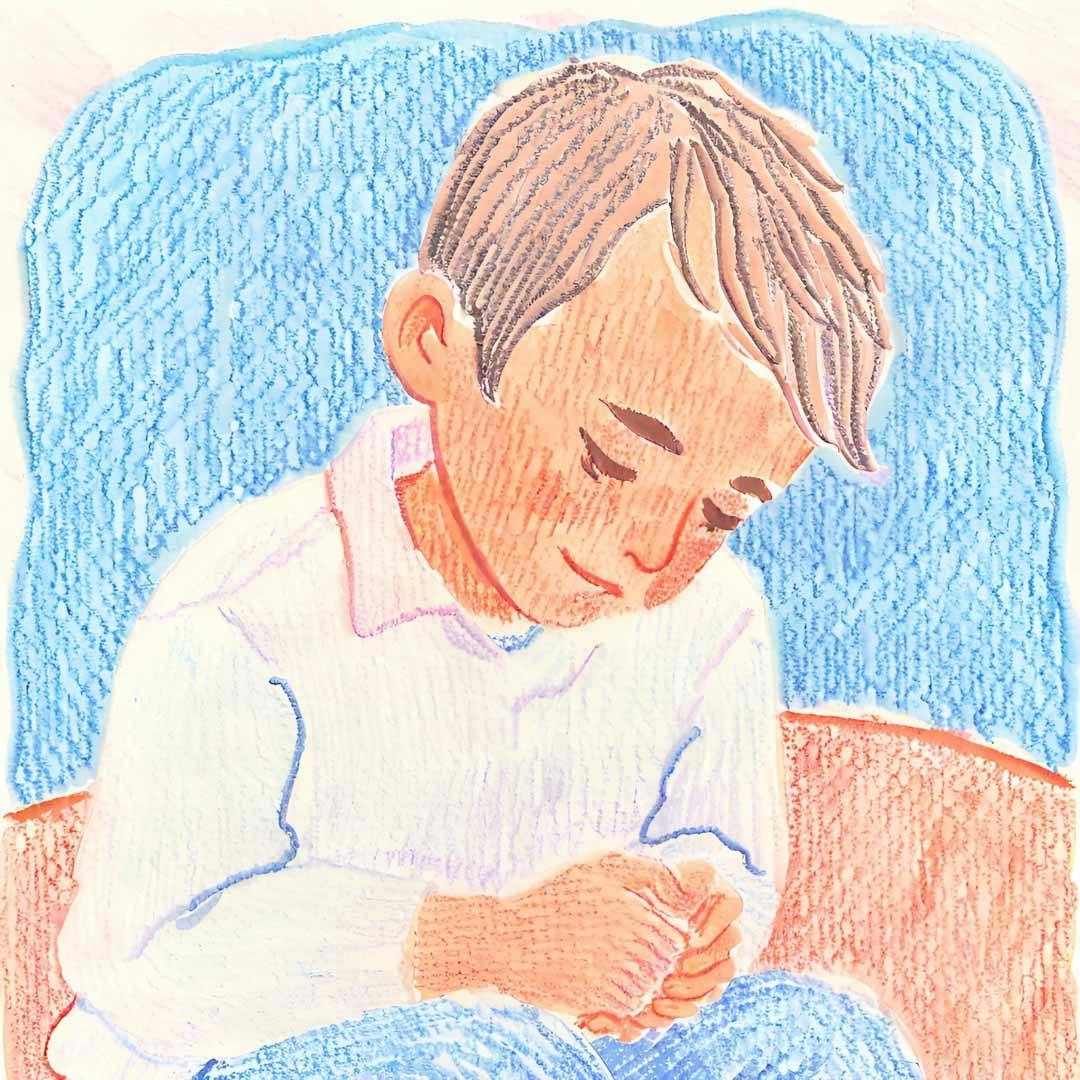 悲しい顔の息子