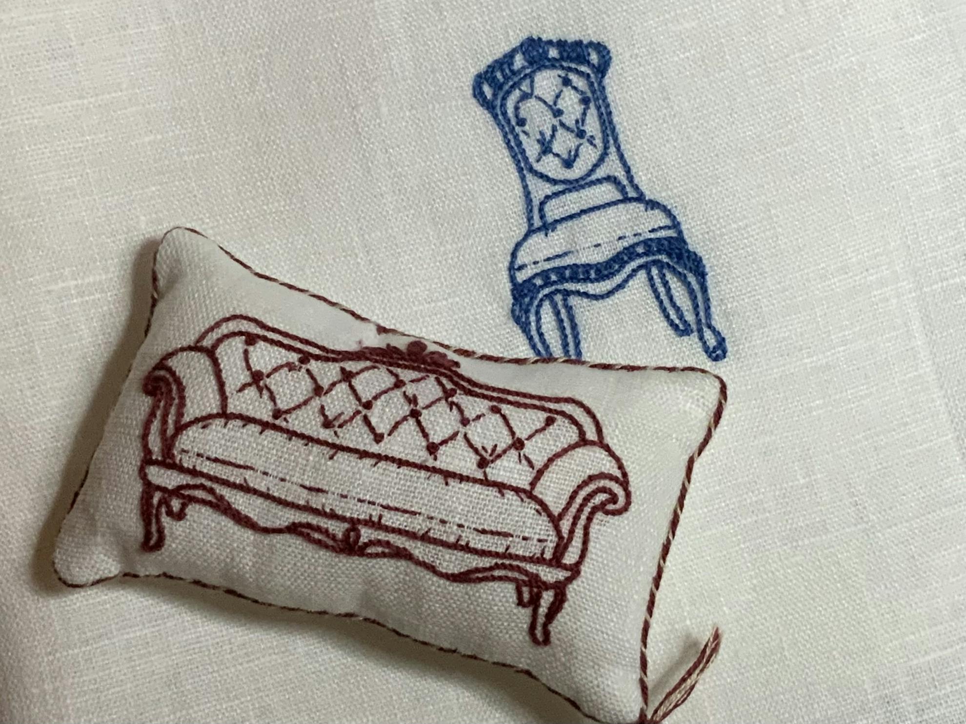 フランス刺しゅうのアンティーク風の刺繍図案