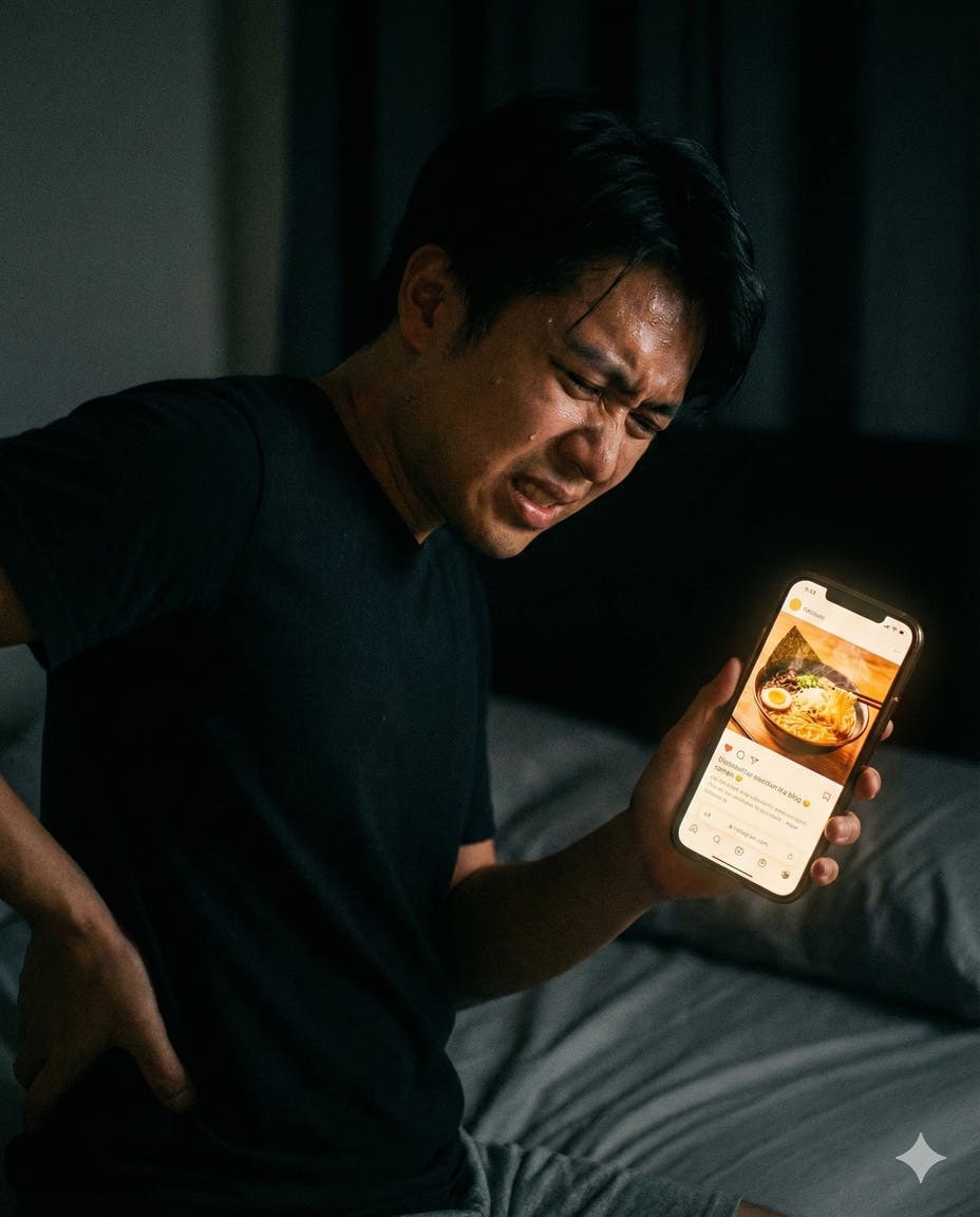 【乖離】激痛とラーメンの皮肉な対比