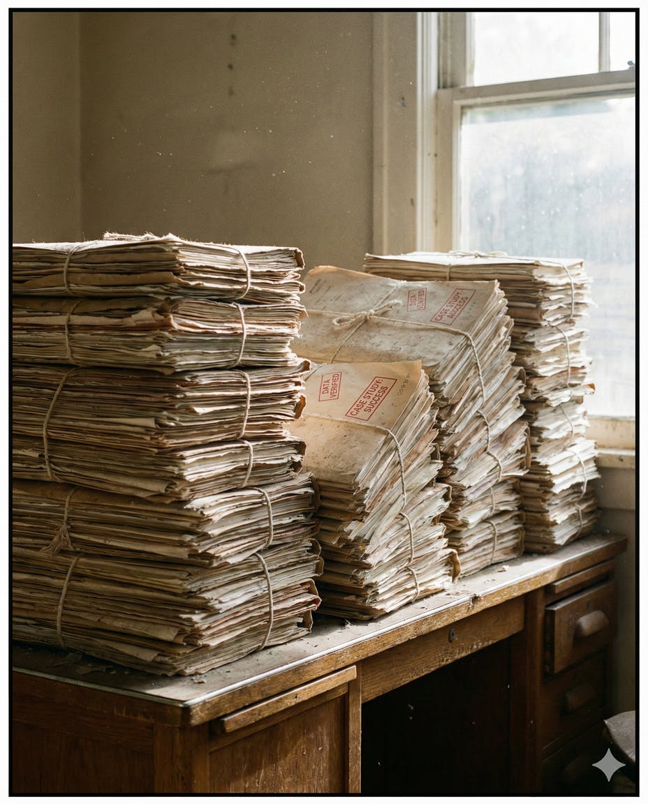 【証明】積み上げられた膨大なカルテの山
