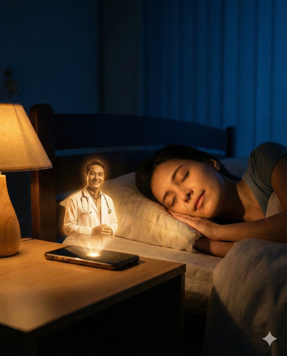 【分身】枕元の温かなホログラム