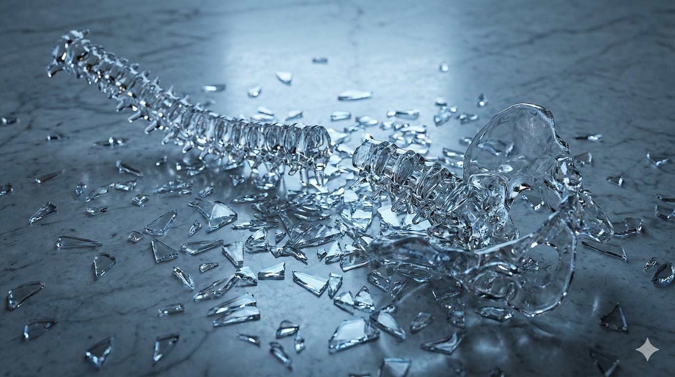 【崩壊：砕け散るガラスの彫刻】有限な肉体