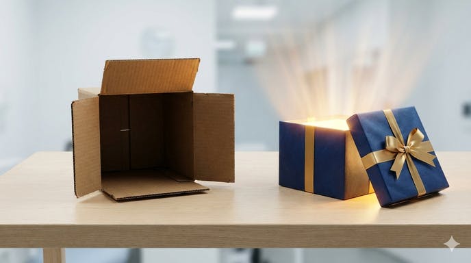 【対比】「空っぽの箱」と「光るギフト」