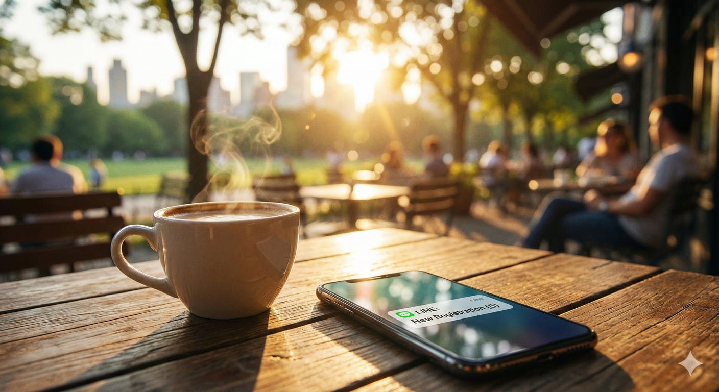 【未来】 コーヒーとスマホと「ピコン」