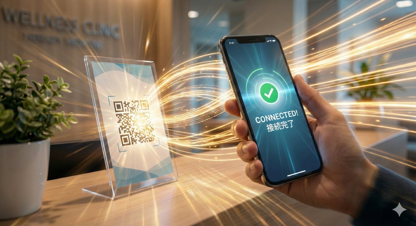 【接続の瞬間】 スマホに吸い込まれる「信頼の光」  