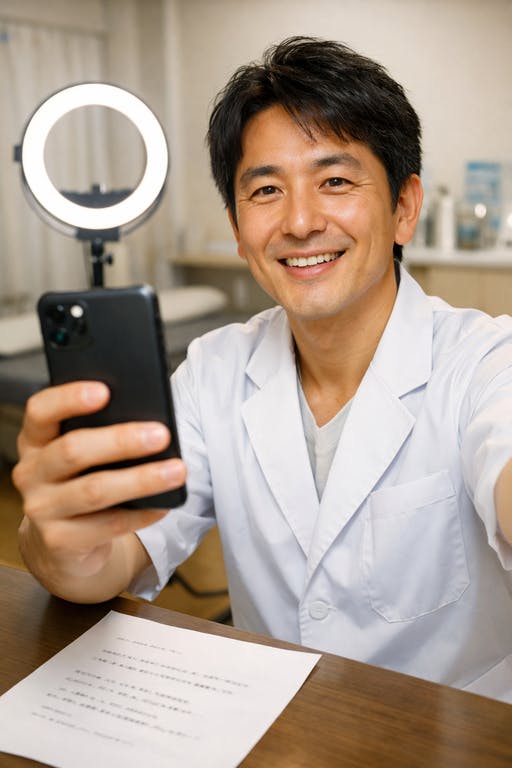 【たった3分の仕事】 スマホに向かって語る「院長」