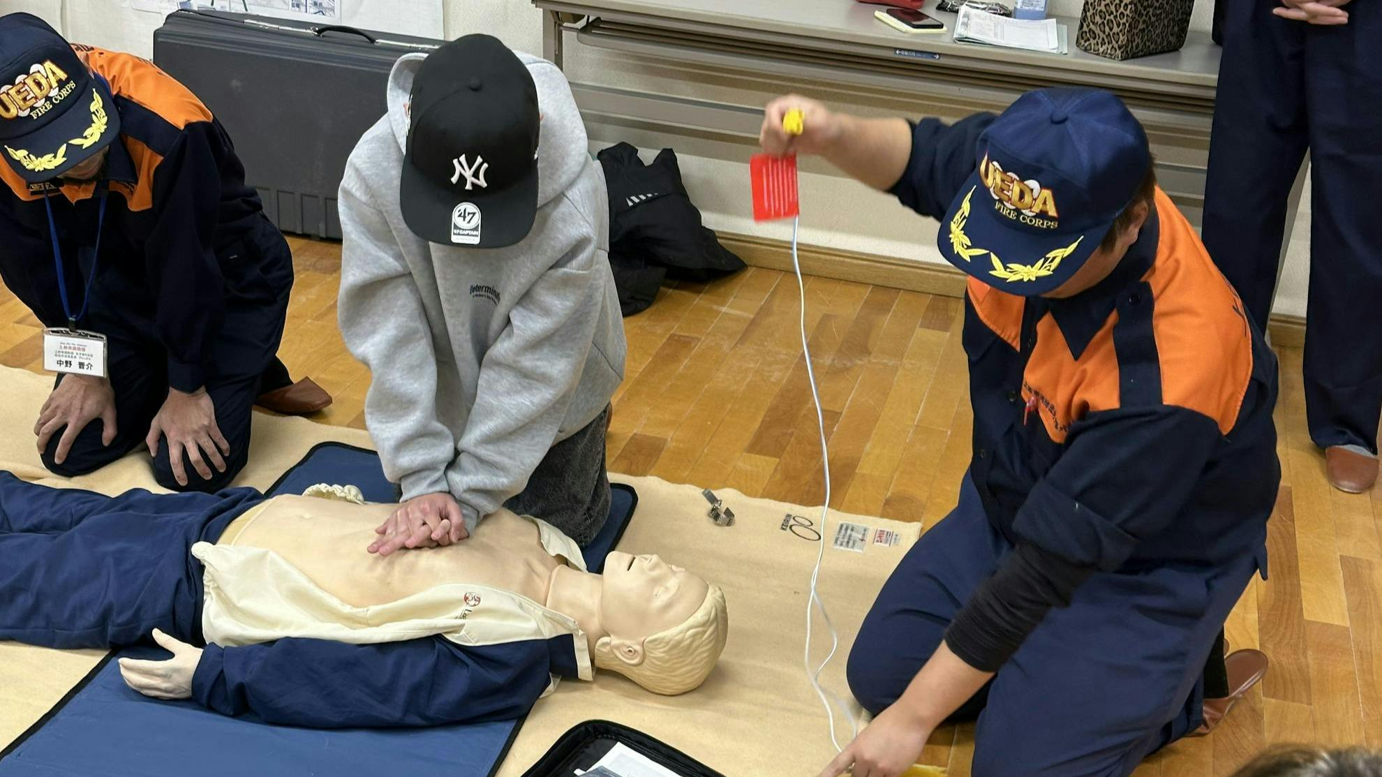 防災マップを作成中の机の上