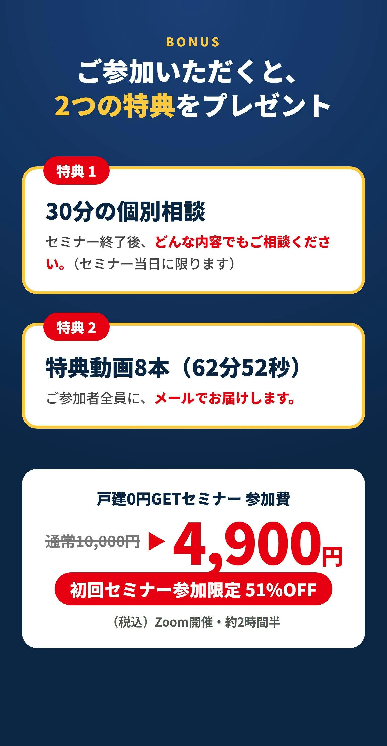 参加特典と参加費4,900円（税込）